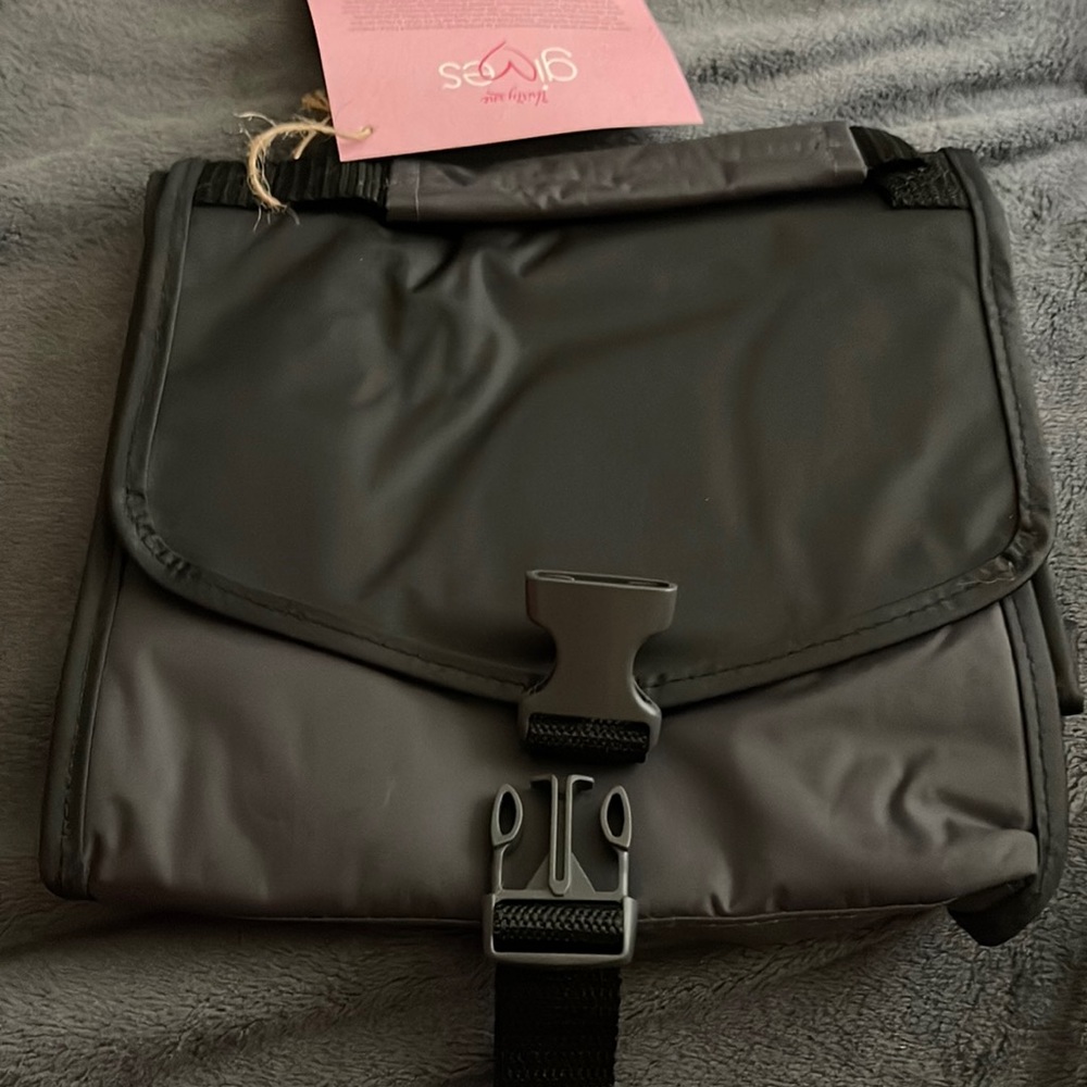 Black fold over lunch bag